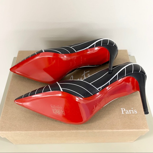 Christian Louboutin Black/White Undessin 85 Calf - Picture 5 of 8